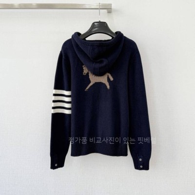 톰*라운 홀스 인타르시아 4-바 니트 후드집업 자켓