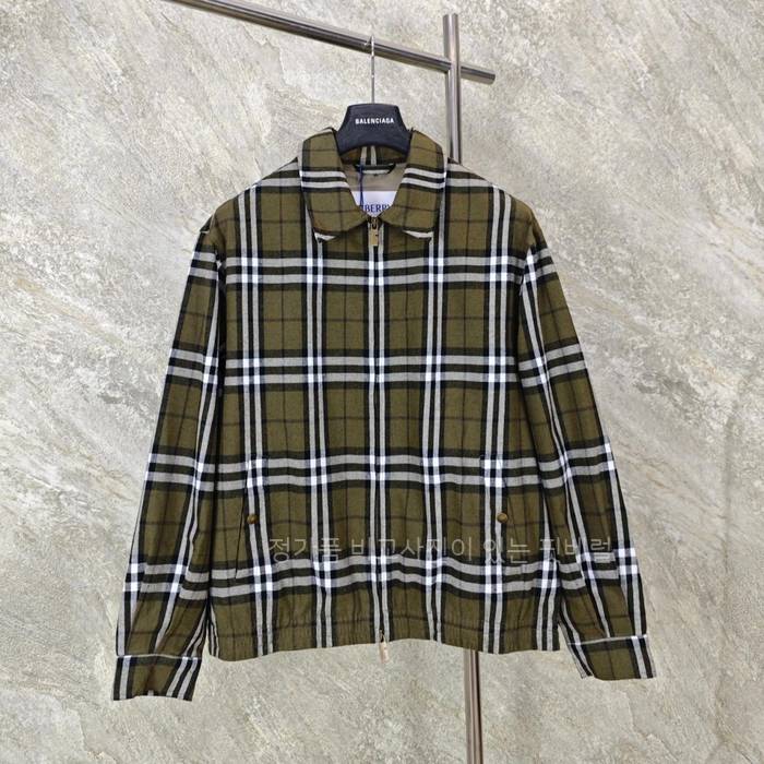 버*리 체크 캐시미어 해링턴 자켓