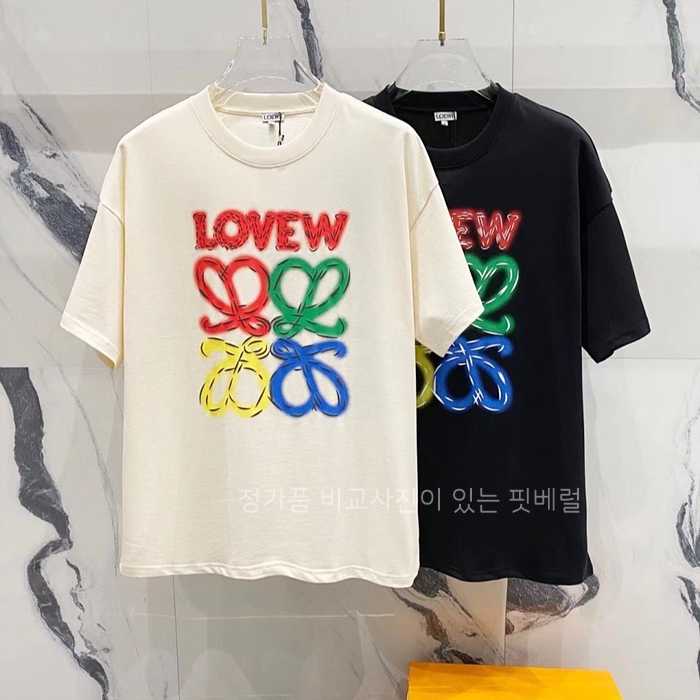 [국내배송] 로*베 멀티칼라 레터링로고 코튼 라운드티 (2color)