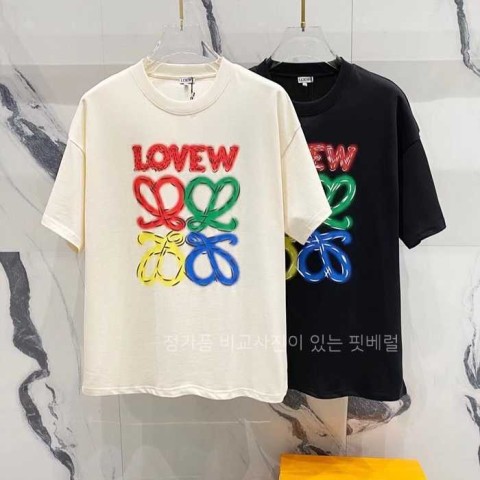 [국내배송] 로*베 멀티칼라 레터링로고 코튼 라운드티 (2color)