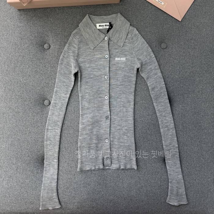미*미우 캐시미어 카라 가디건