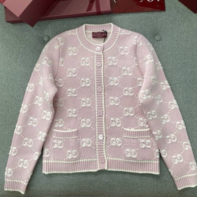구* GG 울 부클 자카드 가디건 여성용