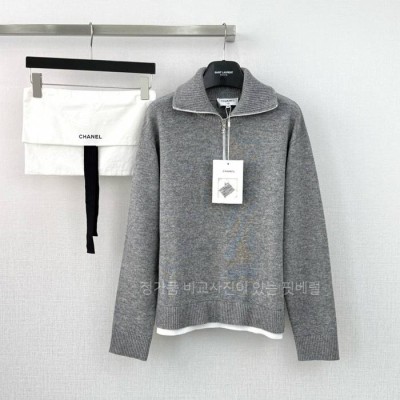 샤* 하프 집업 울 니트