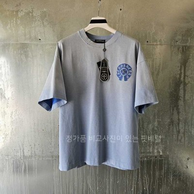 [국내배송] 크*하츠  피그먼트 파스텔블루 티셔츠