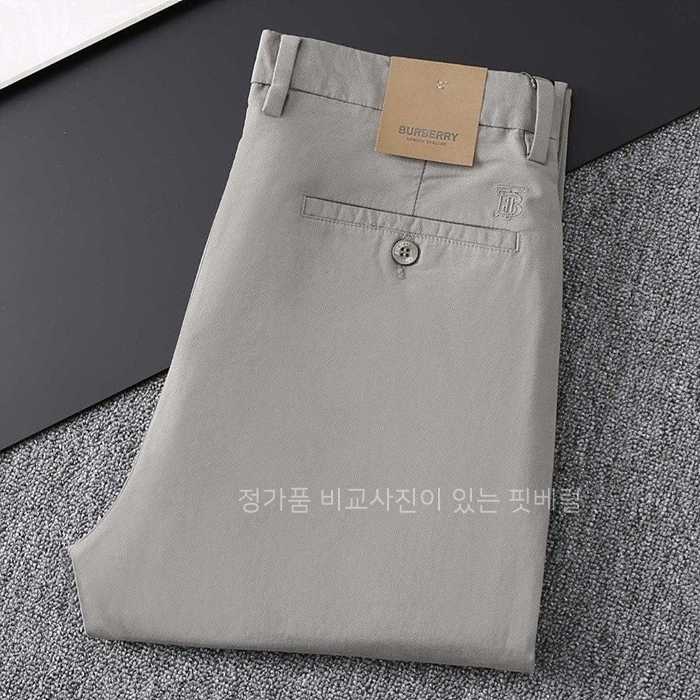 [국내배송] 버*리 로고 자수 워싱 면스판 치노 팬츠