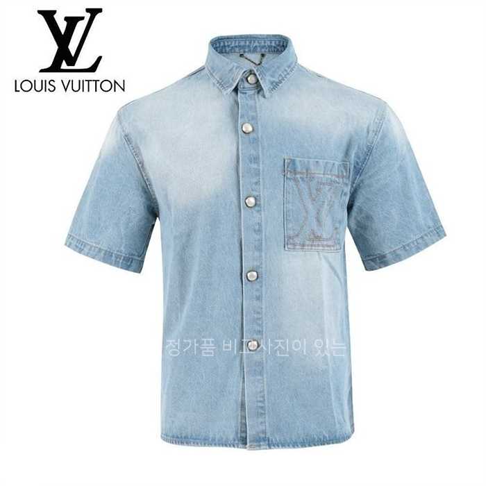 [국내배송] 루*비통 자수 로고 데님 반팔 NB