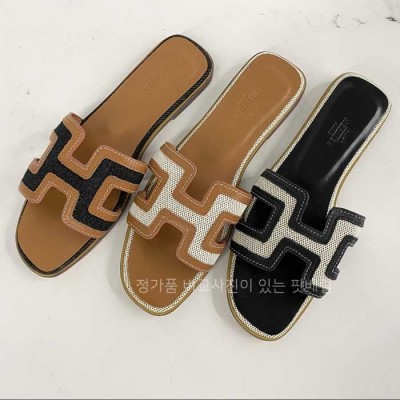 [국내배송] 에*메스 오란 샌들 카프스킨 캔버스