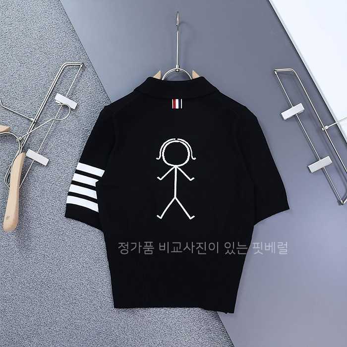 [국내배송] 톰*라운 미세스 톰 아이콘 반팔 카라 니트