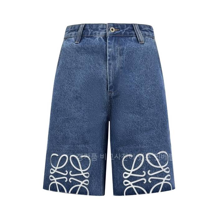 로*베 애너그램 자수 데님 쇼츠 반바지