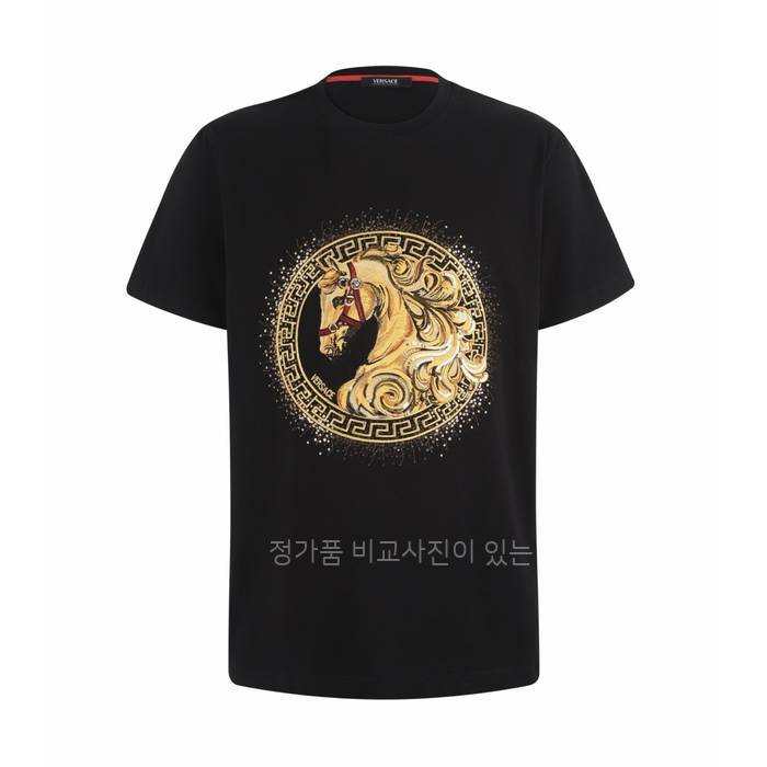 베*사체 자수 코튼 저지 반팔티셔츠