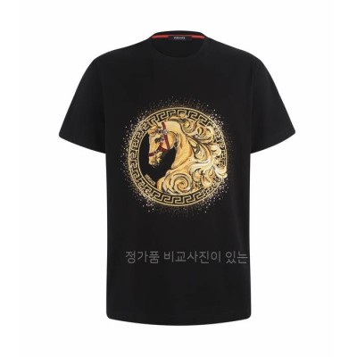 베*사체 자수 코튼 저지 반팔티셔츠