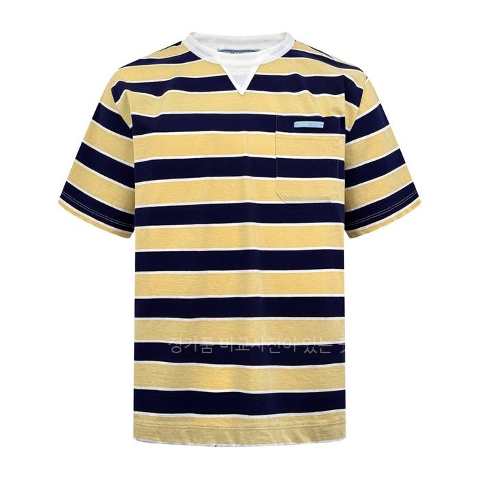 프*다 스트라이프 라일 코튼 반팔티셔츠