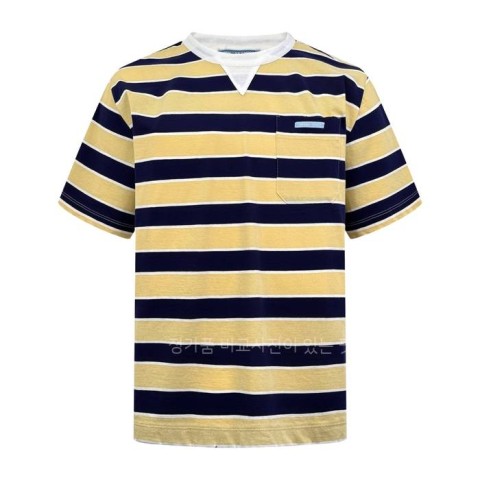 프*다 스트라이프 라일 코튼 반팔티셔츠