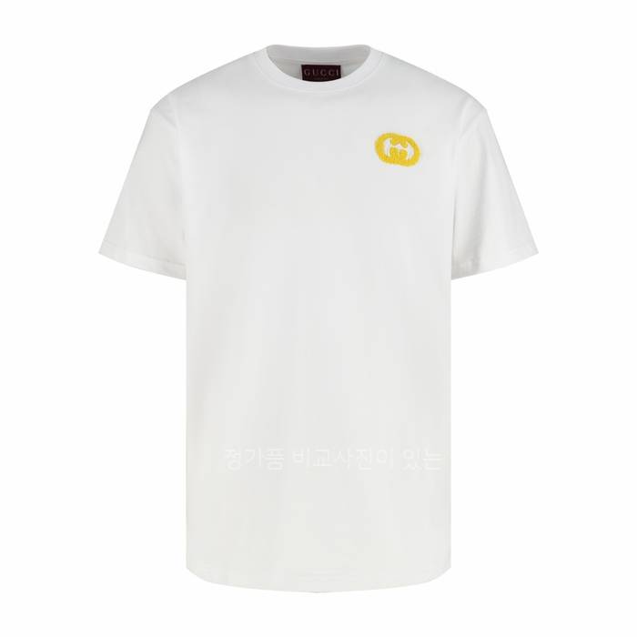 구* 자수 코튼 반팔티셔츠