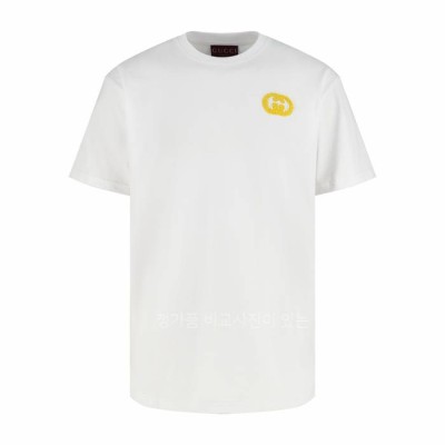 구* 자수 코튼 반팔티셔츠