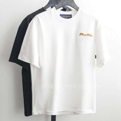 [국내배송] 루*비통 브러쉬드 로고 코튼 크루넥 티셔츠 (2color)