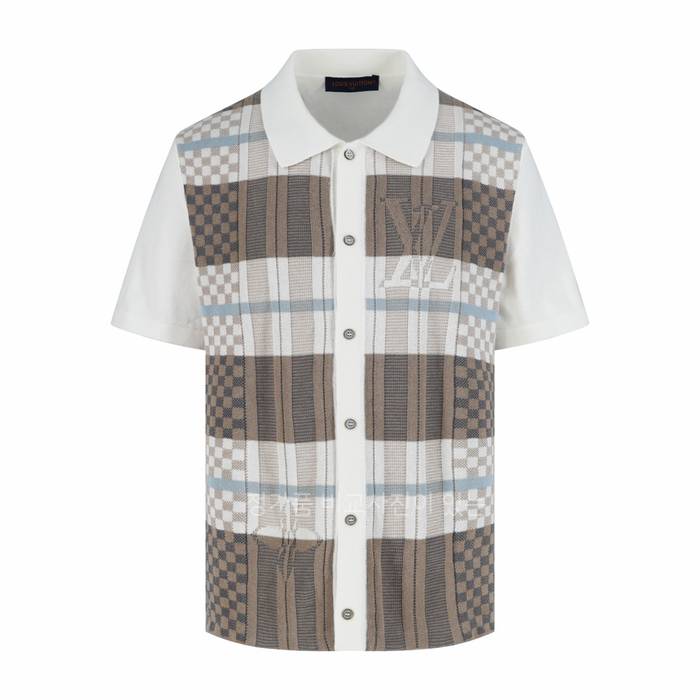 루*비통 그래픽 자카드 쇼트 슬리브드 반팔 셔츠