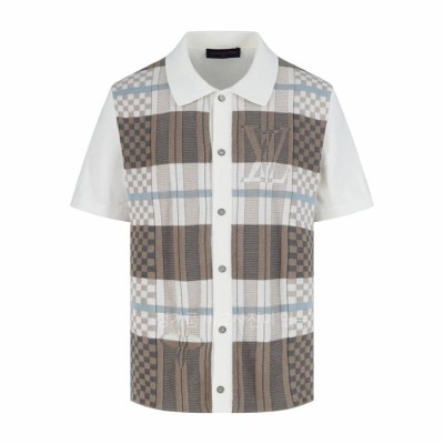 루*비통 그래픽 자카드 쇼트 슬리브드 반팔 셔츠