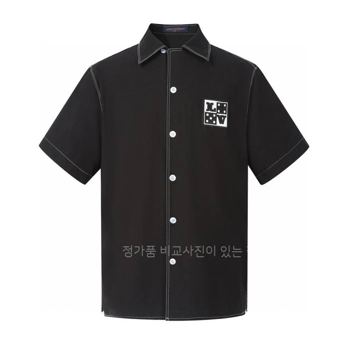 루*비통 엠브로이더드 쇼트 슬리브드 반팔 셔츠
