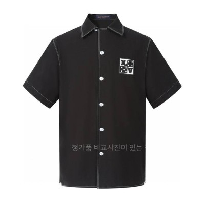 루*비통 엠브로이더드 쇼트 슬리브드 반팔 셔츠