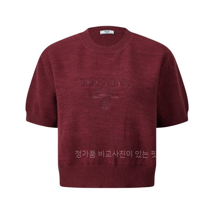프*다 로고 니트 반팔 여성용