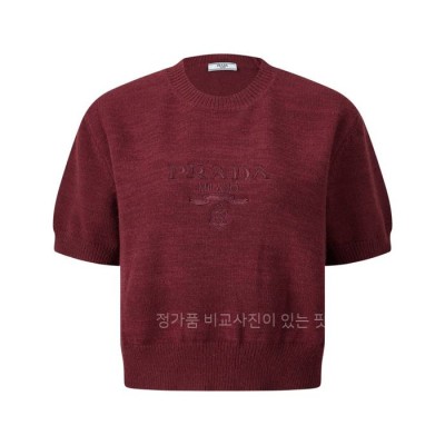 프*다 로고 니트 반팔 여성용