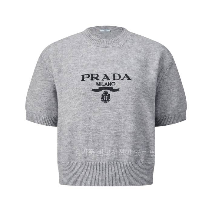 프*다 로고 니트 반팔 여성용