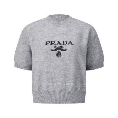 프*다 로고 니트 반팔 여성용