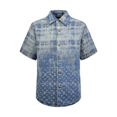 루*비통 데님 쇼트 슬리브드 반팔 셔츠