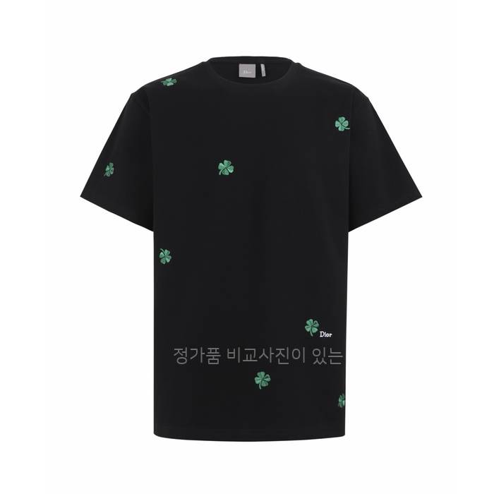 디* 클로버 자수 반팔티셔츠
