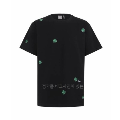 디* 클로버 자수 반팔티셔츠