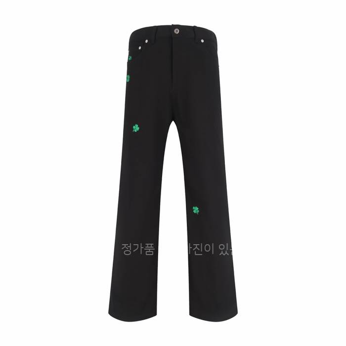 디* 클로버 자수 레귤러 진 데님 팬츠