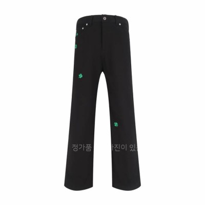 디* 클로버 자수 레귤러 진 데님 팬츠