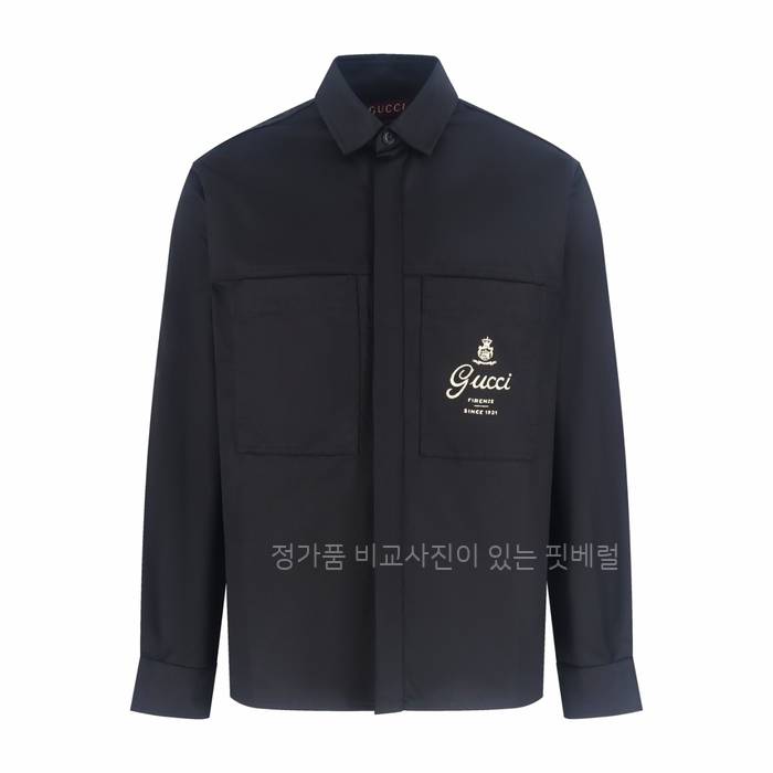 구* 프린트 코튼 트윌 셔츠 자켓