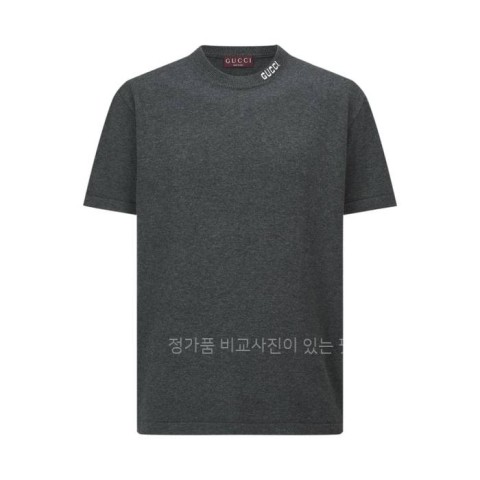 구* 넥 로고 니트 반팔