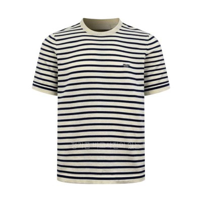 프*다 스트라이프드 니트 반팔