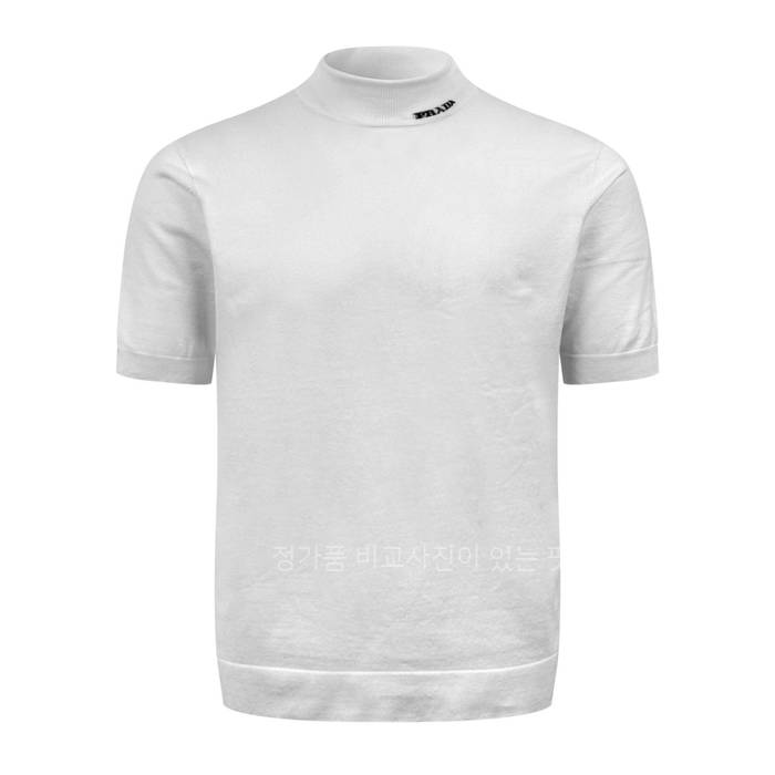 프*다 넥 로고 니트 반팔