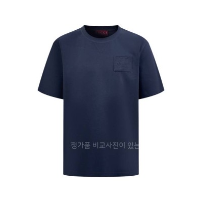 구* 자수 코튼 반팔티셔츠