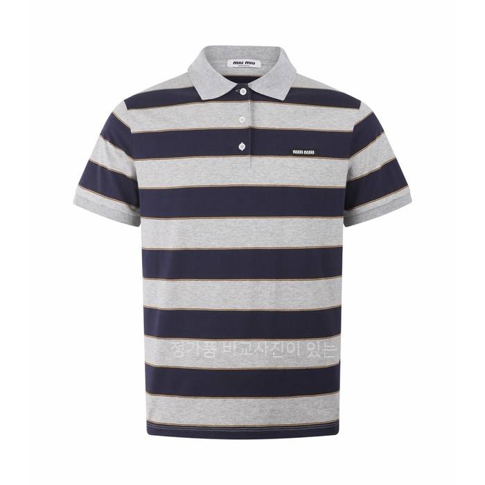 미*미우 스트라이프 저지 폴로 반팔티셔츠