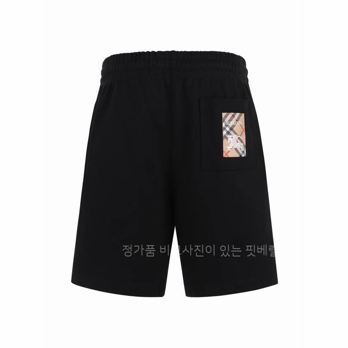 버*리 체크 라벨 코튼 쇼츠 반바지