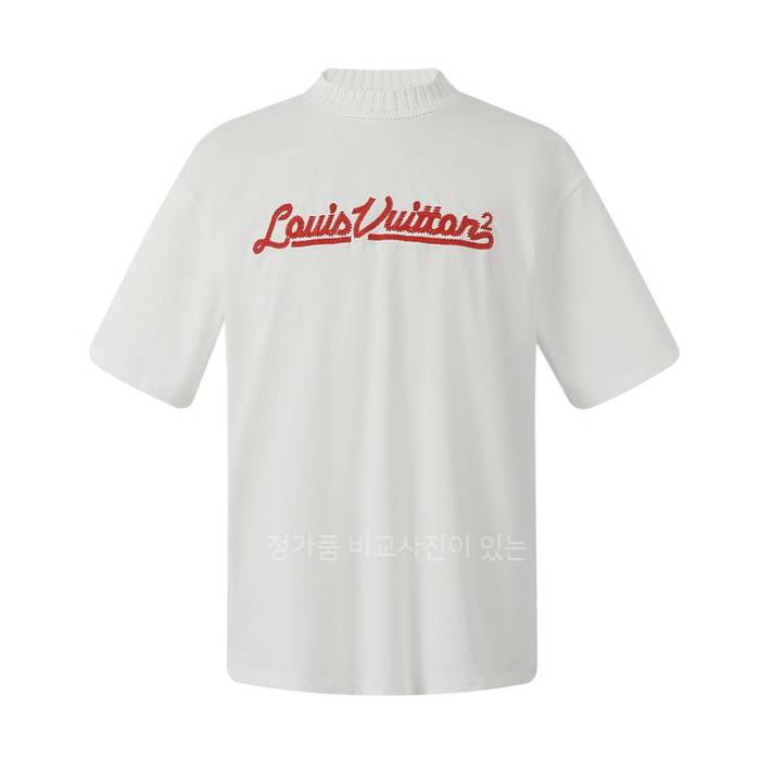 루*비통 x 니* 자수 모크넥 반팔티셔츠