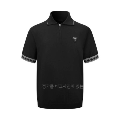 프*다 로고 집업 폴로 니트 반팔