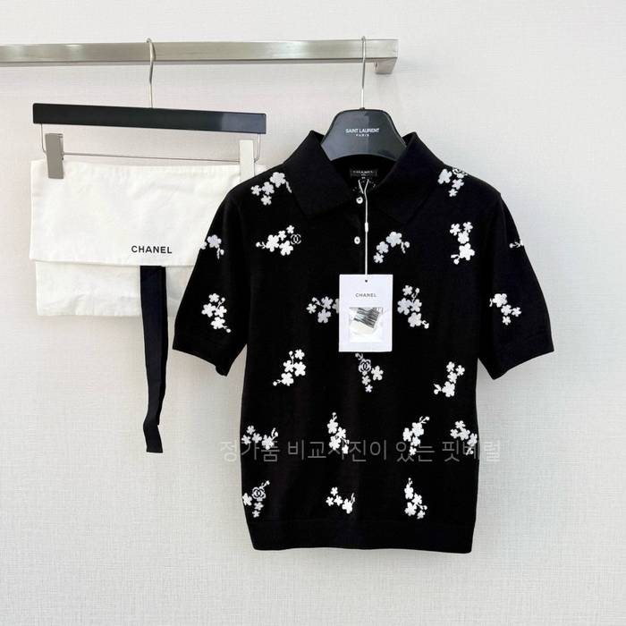 샤* 26SS CC 플라워 폴로 니트 반팔