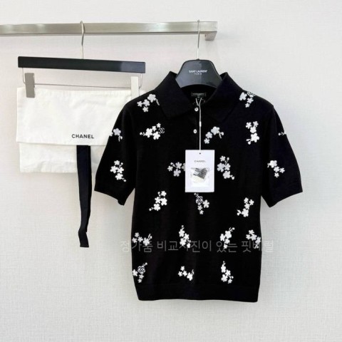 샤* 26SS CC 플라워 폴로 니트 반팔