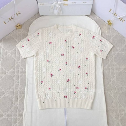 디* 아무르 케이블 니트 반팔 여성용