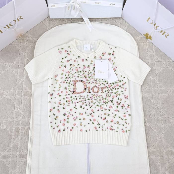 디* 엠브로이더드 니트 반팔 여성용