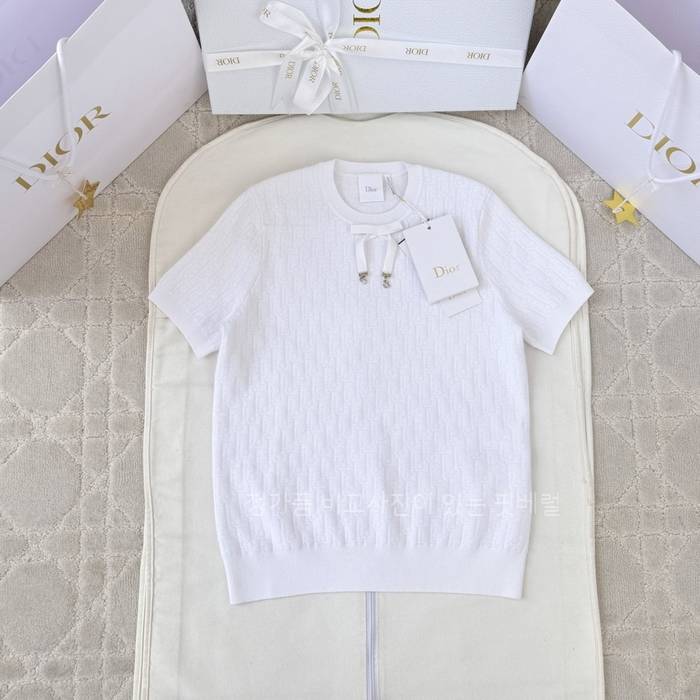 디* 오블리크 니트 반팔 여성용