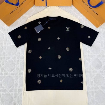 루*비통 엠벨리시드 쇼트 슬리브드 크루넥 니트 반팔