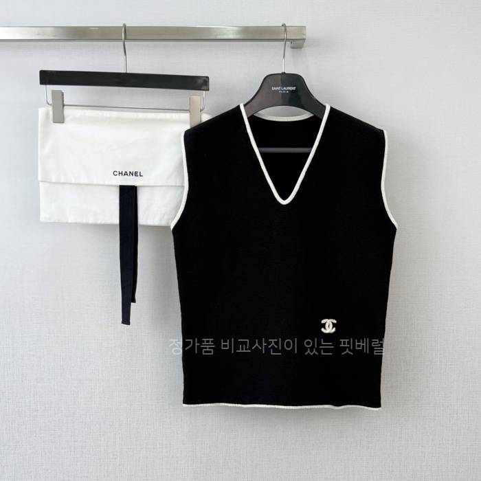 샤* V넥 CC 니트 베스트