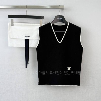 샤* V넥 CC 니트 베스트